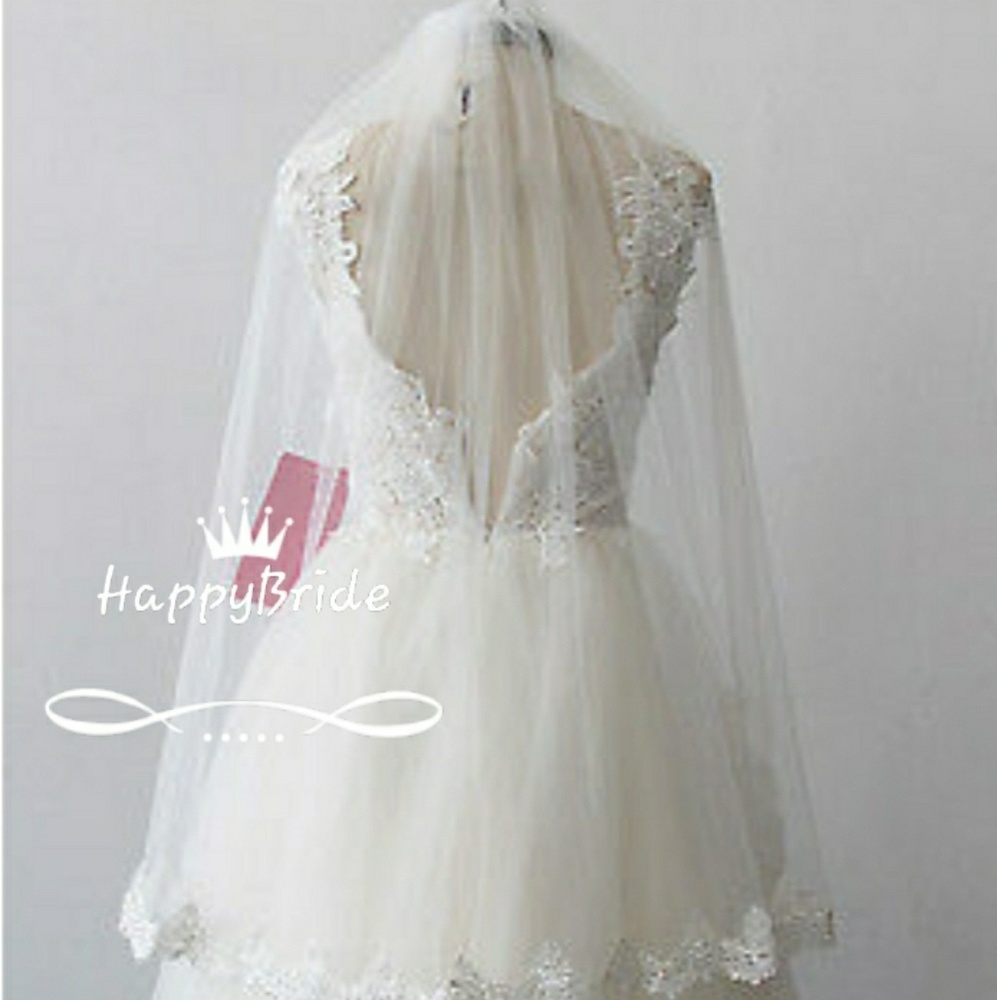 Beautiful Lace & Sequins Wedding Veil